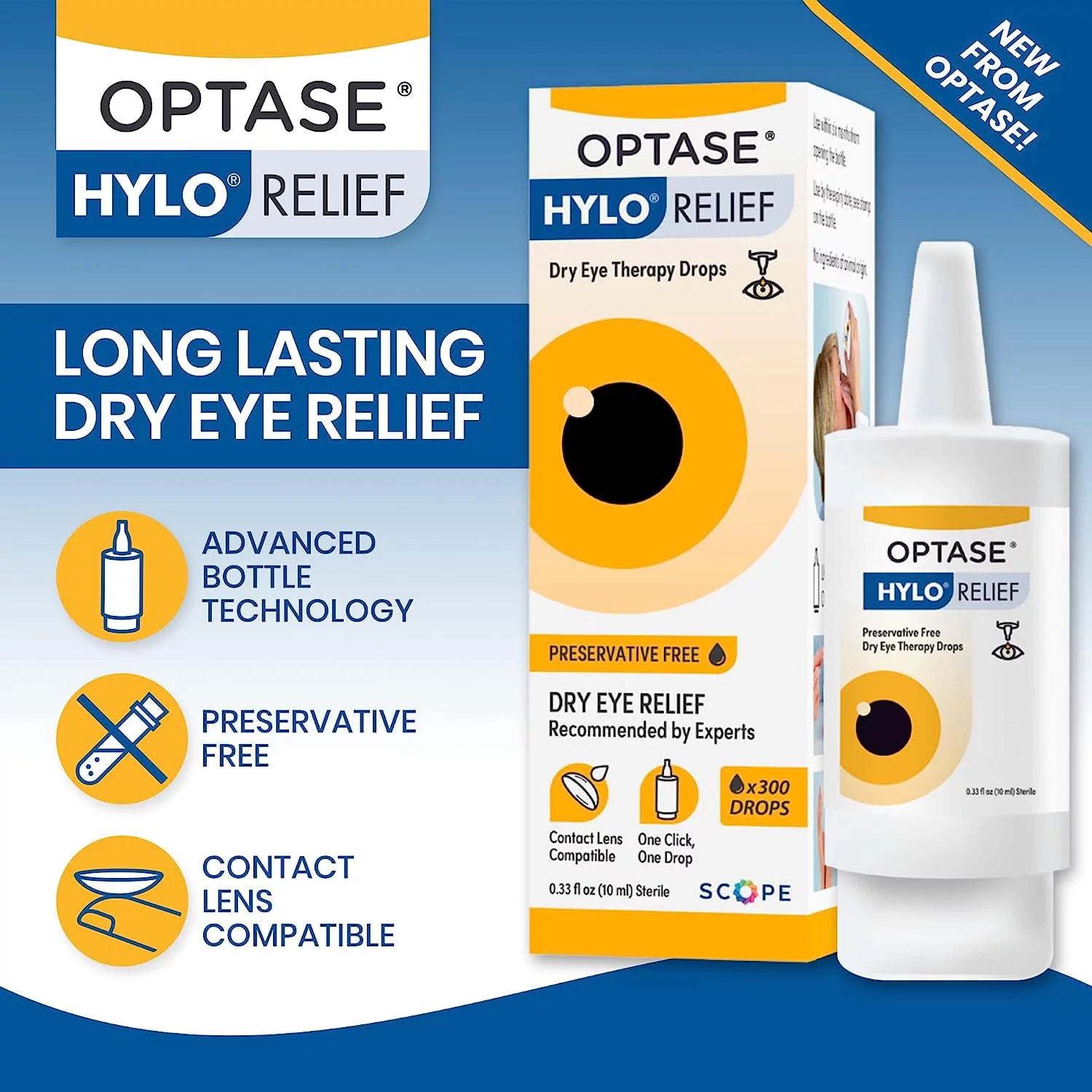 Optase Hylo Relief Eye Drops for Dry Eyes