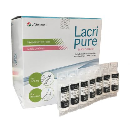 Menicon Lacripure Sterile Saline Solution - 98 Vials for Scleral Lenses