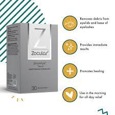 Zocular ZocuShield Wipes-  Eyelid Cleanser and Moisturizer Pads for Irritated, Red Eyes from Dry Eye, Blepharitis